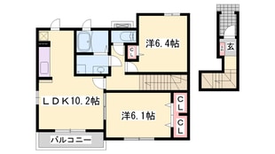 大久保駅 バス5分  金ヶ崎東口下車：停歩6分 2階の物件間取画像